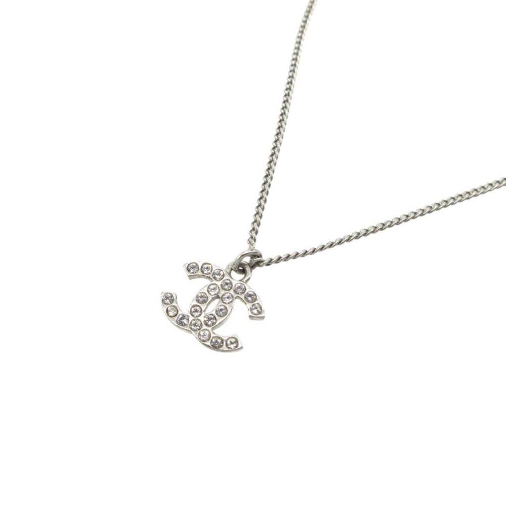 CHANEL Silver Logo Necklace